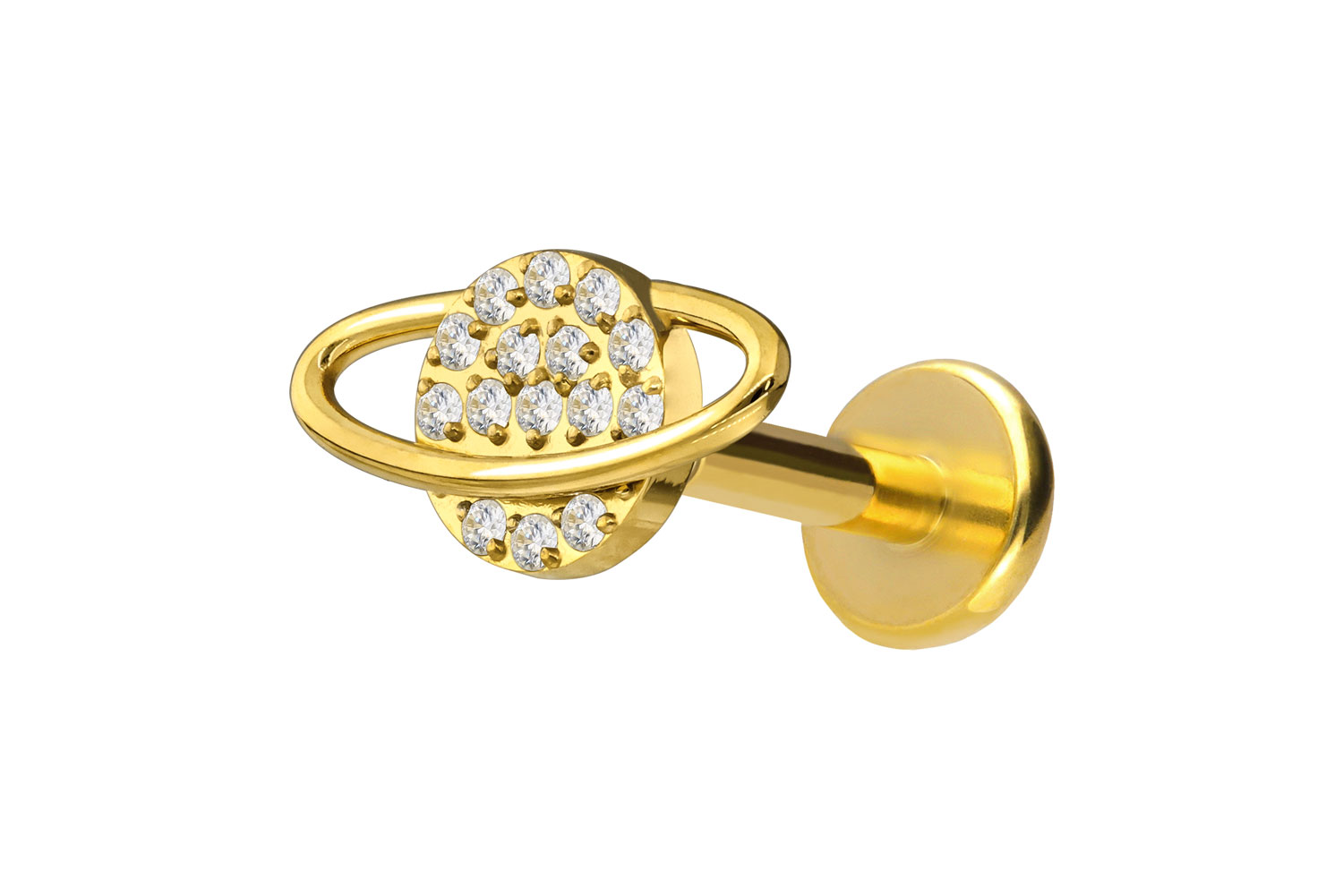 Titan Labret Piercing mit Push Fit KRISTALLPLANET